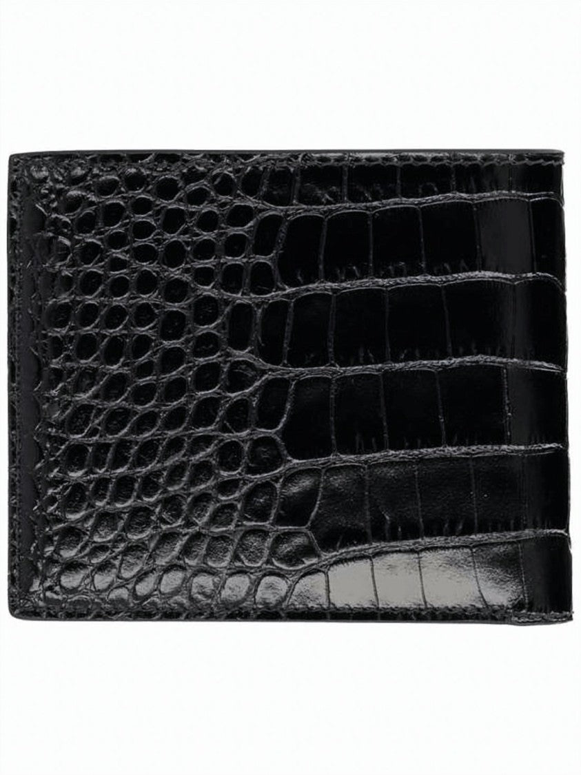 Tom Ford Crocodile-Embossed Calfskin Bifold Wallet By Tom Ford