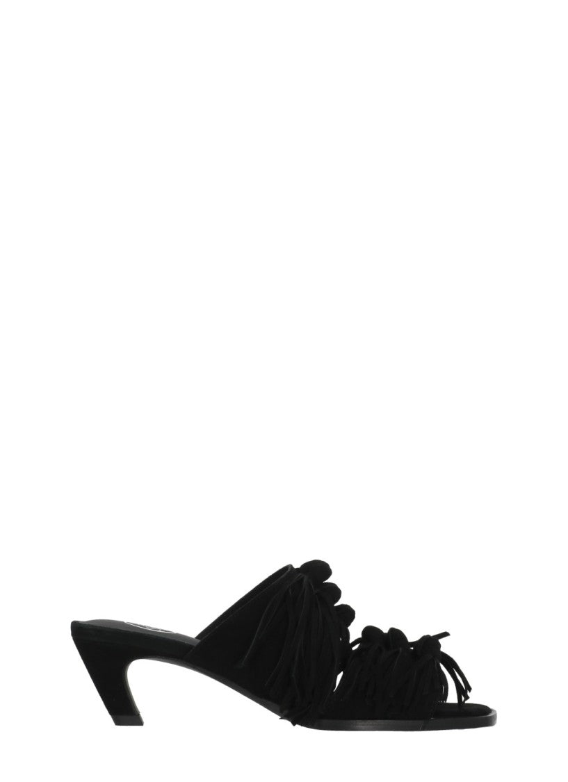 Ash Black Quincy Fringed Suede Loafers