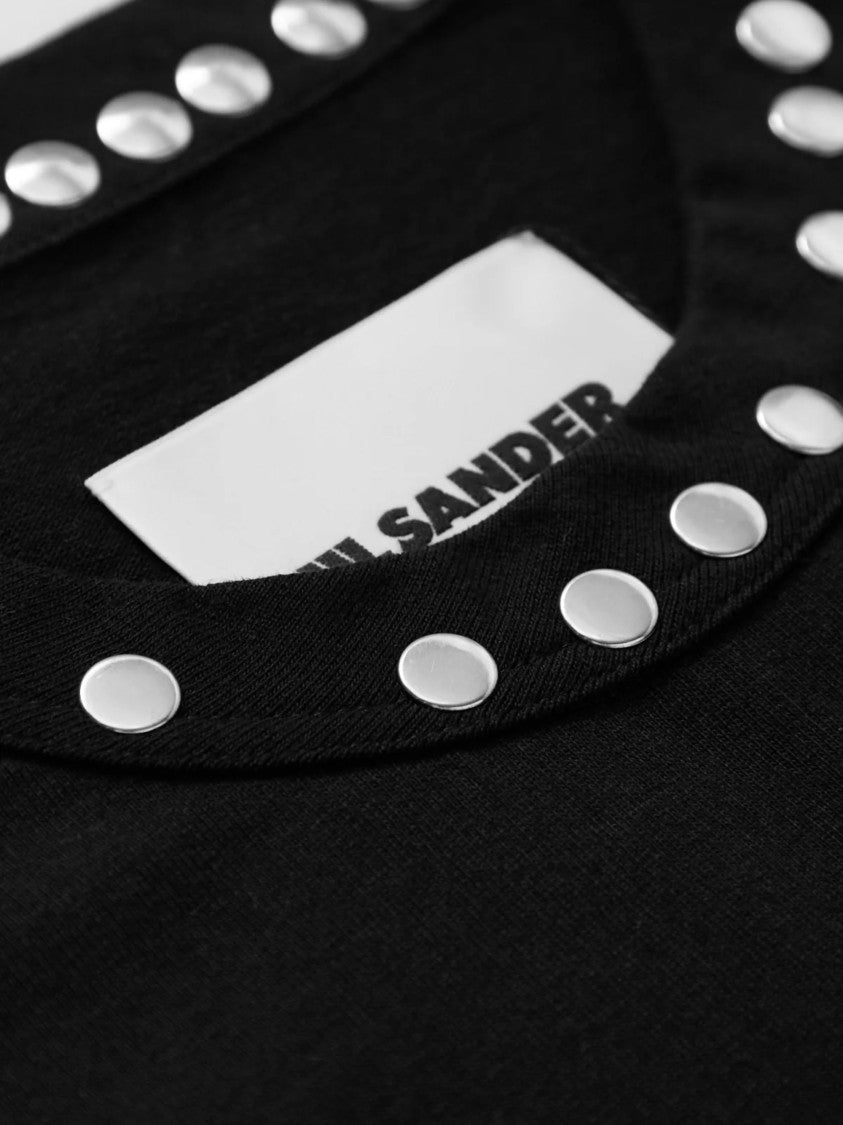 Jil Sander Black Minimalist Studded Cotton T-Shirt
