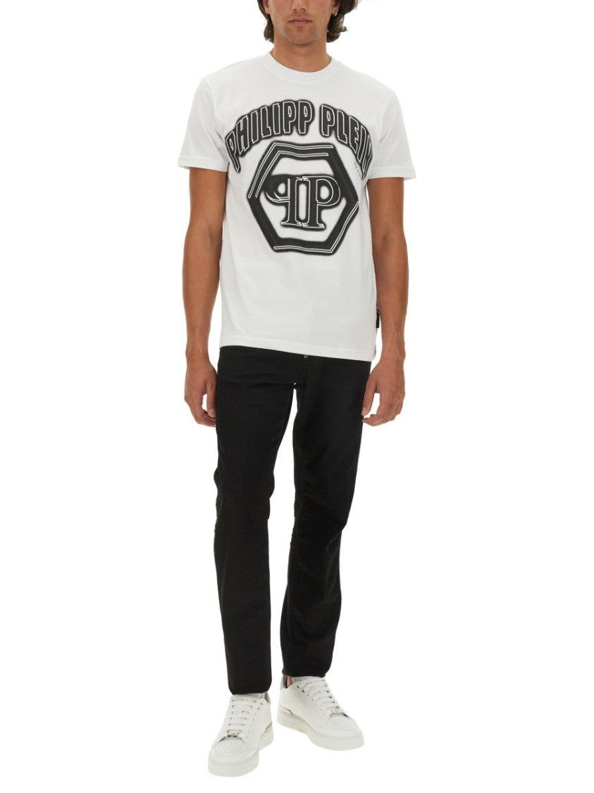 Philipp Plein Regular Fit Logo Print T-Shirt