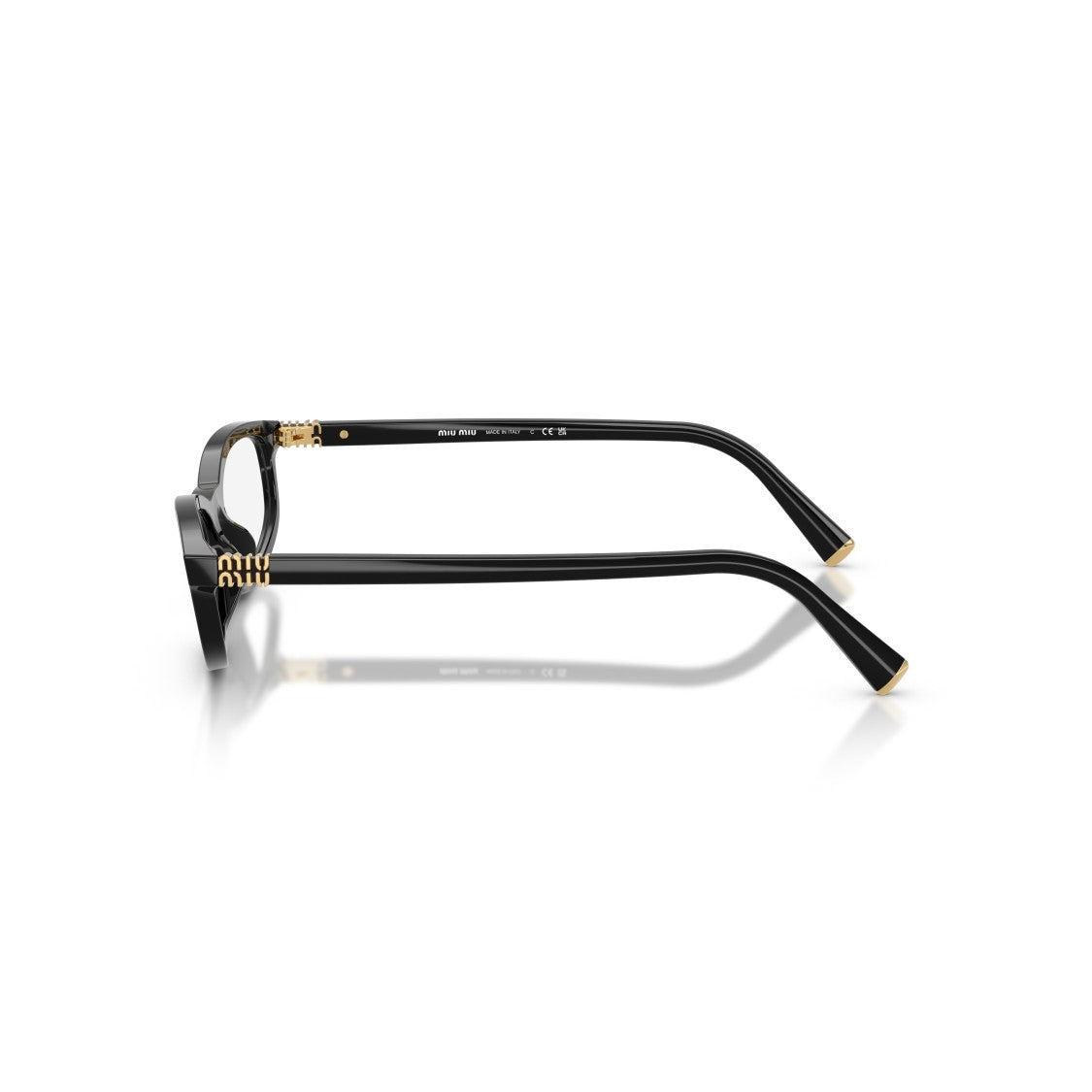 Miu Miu 0Mu 01Zv Rectangular Black Acetate Eyeglasses