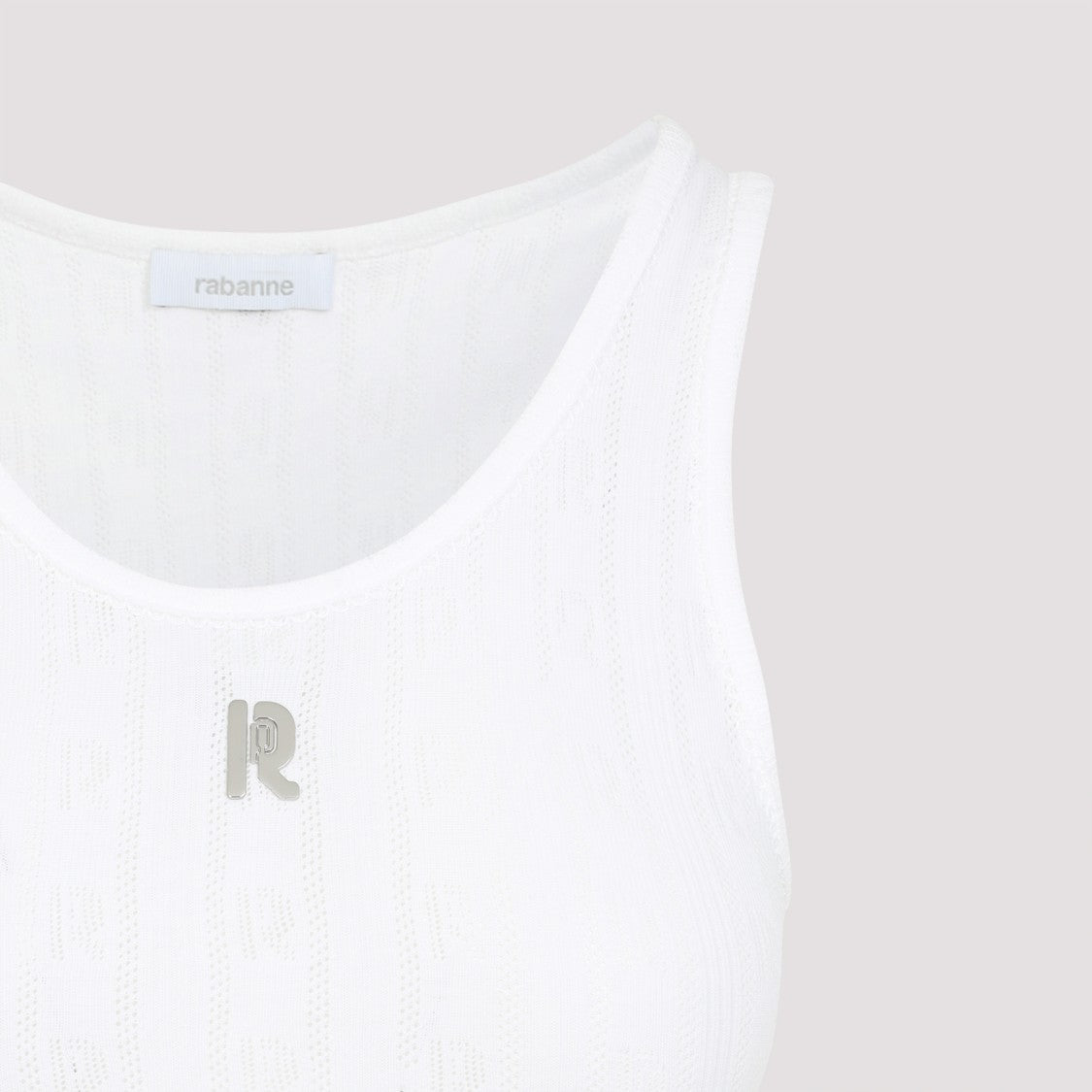 Rabanne White Cotton Tank Top