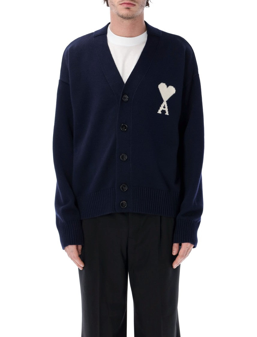 Ami Paris De Cœur Cardigan With V-Neck