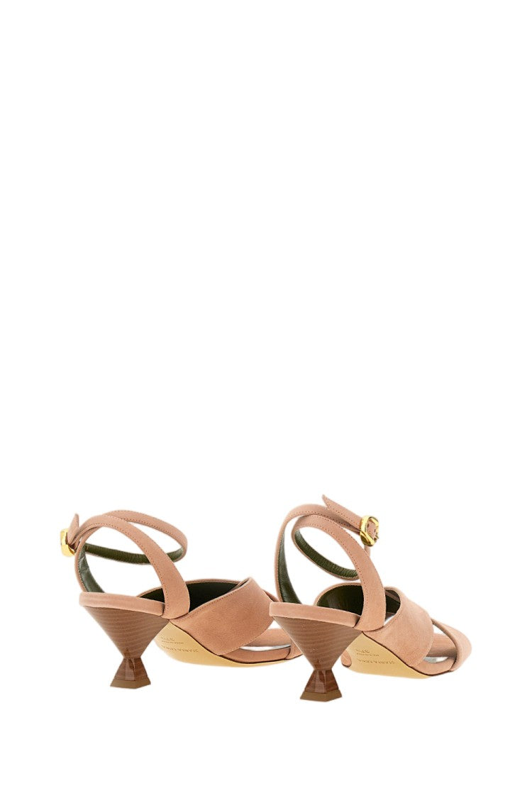 Maria Luca Pink Osanna Suede Square Toe Sandals