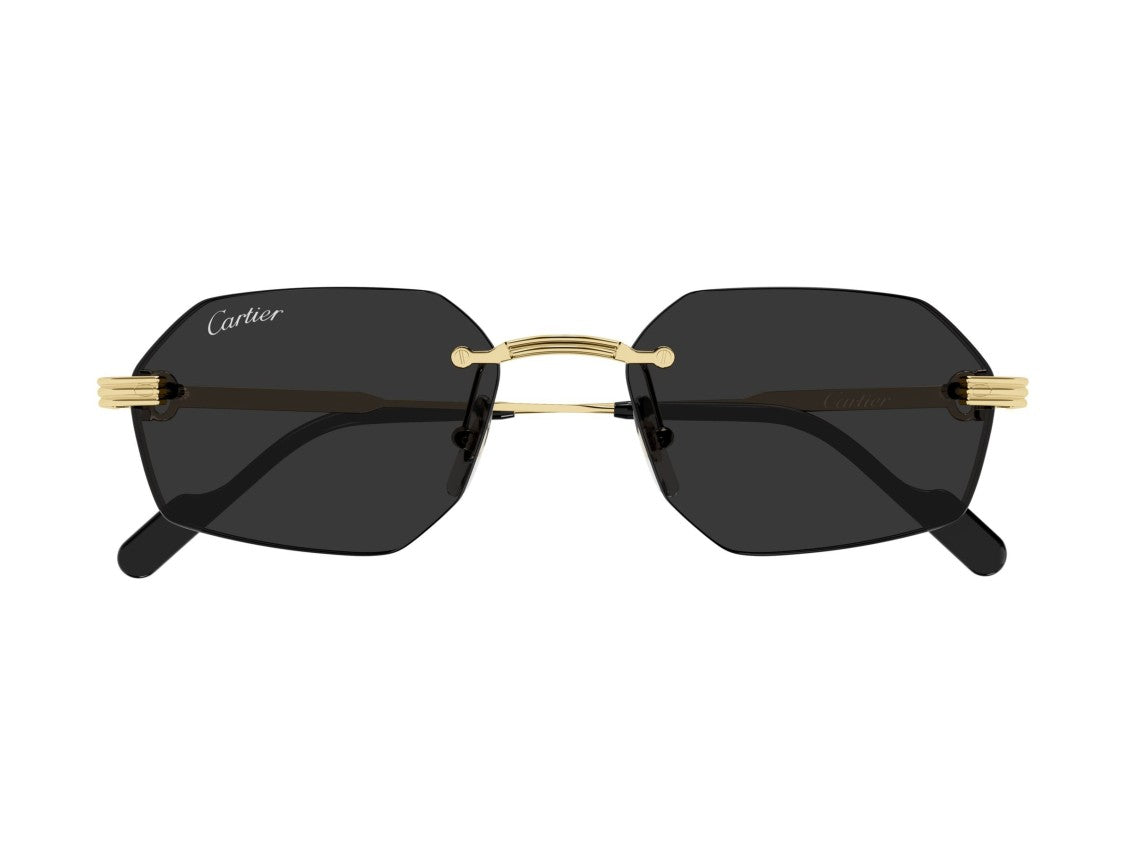 Cartier Gold Ct0616s Rimless Hexagonal Sunglasses