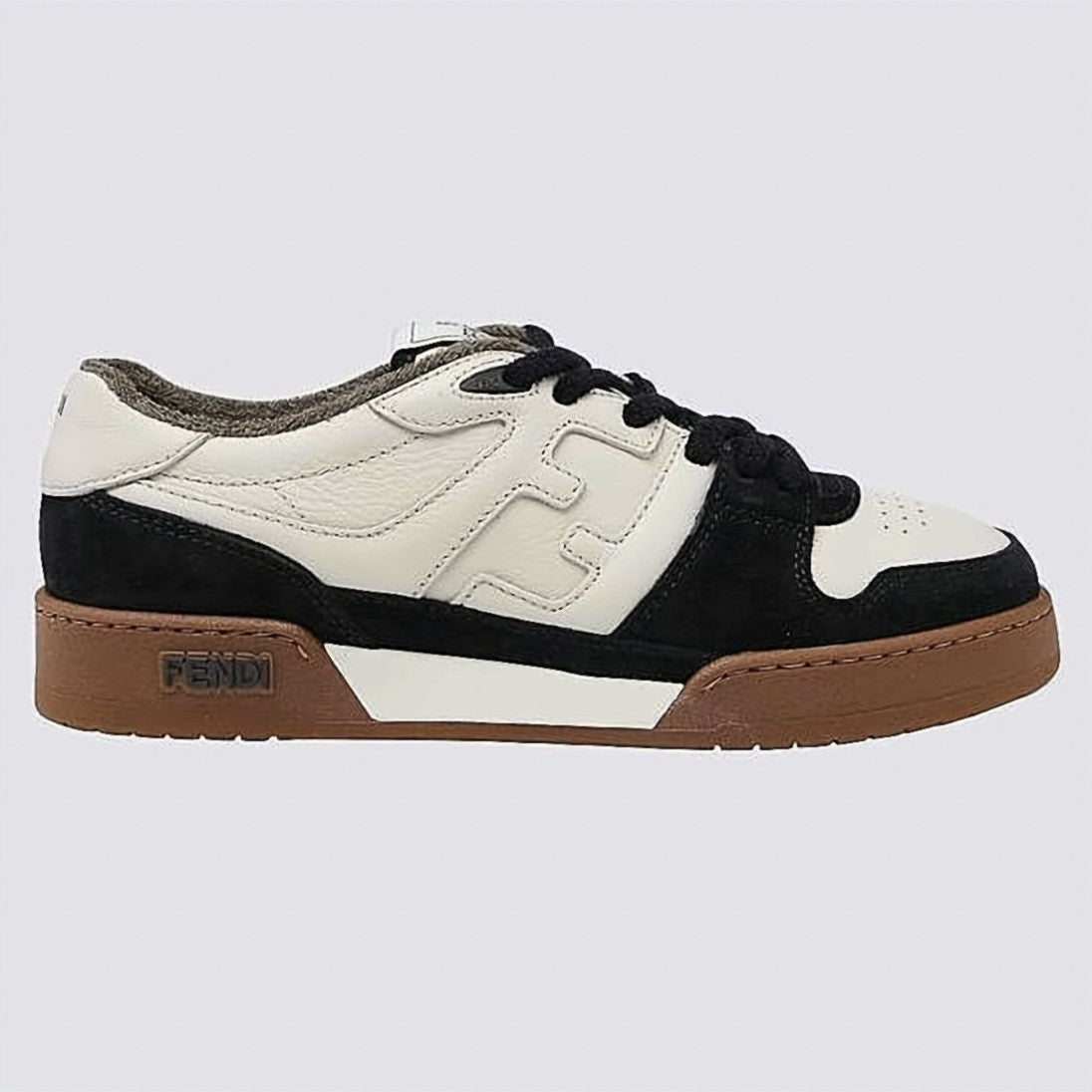 Fendi Low-Top Sneakers With Calf Leather And Suede Detailing