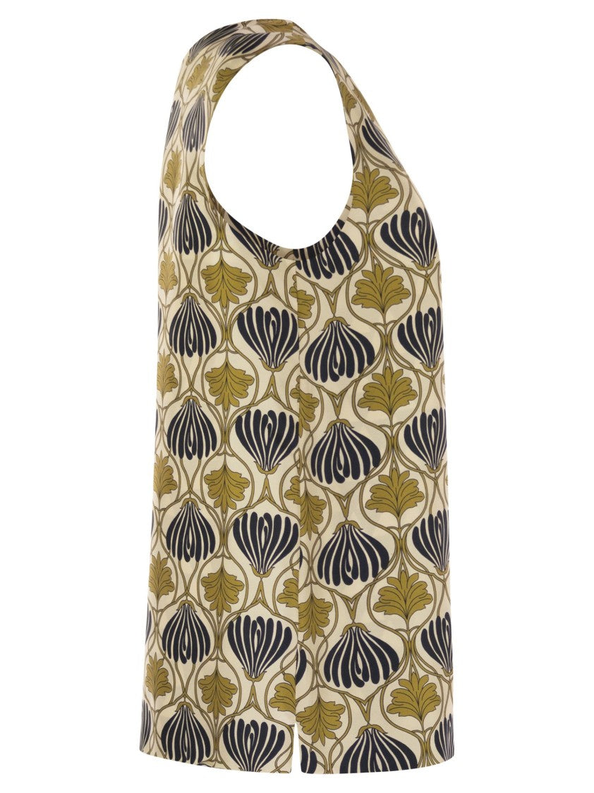Max Mara Timetop - Reversible Printed Silk Top
