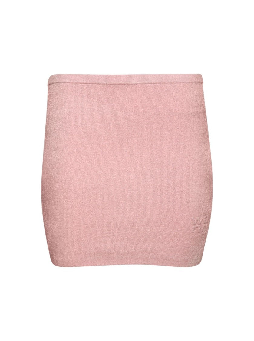 T By Alexander Wang Embossed Logo Mini Skirt Light Pink