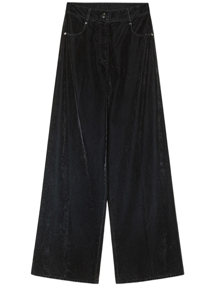 Forte Forte Flocked Cotton Five-Pocket Trousers With Textured Finish