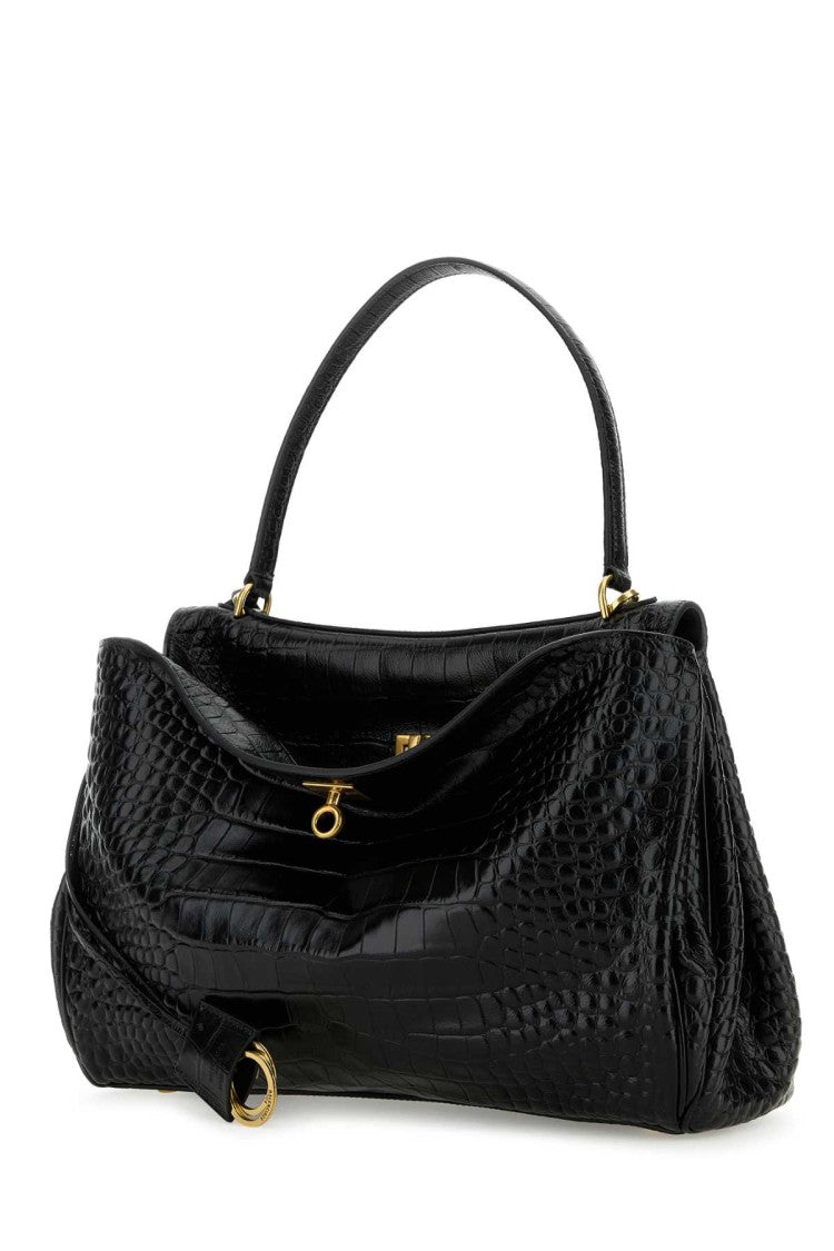 Balenciaga Black Leather Rodeo Handbag