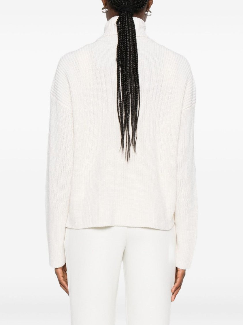 Twin-Set Textured Knit Sweaters With Ribbed Cuffs And Classic Neckline