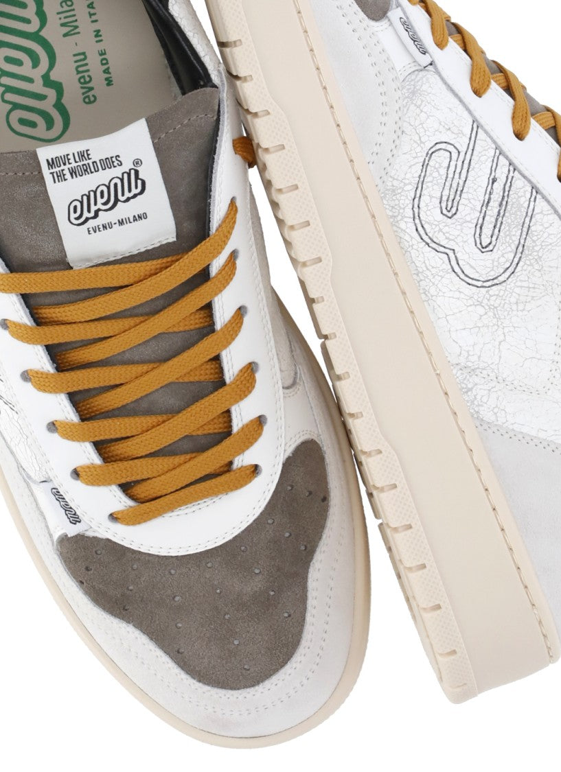 Evenu Equal White Suede Low-Top Sneakers