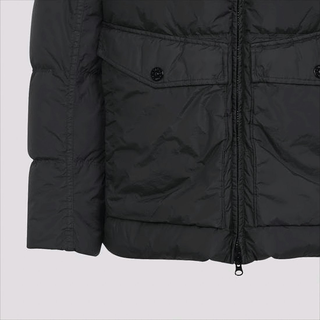 Stone Island Quilted Padded Jacket With Front Zipper And Hood