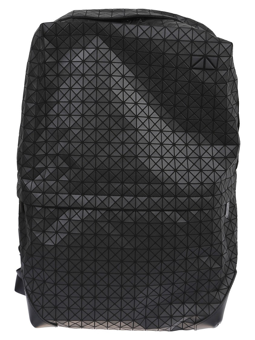 Bao Bao Issey Miyake Geometric Patterned Black Leather Backpack