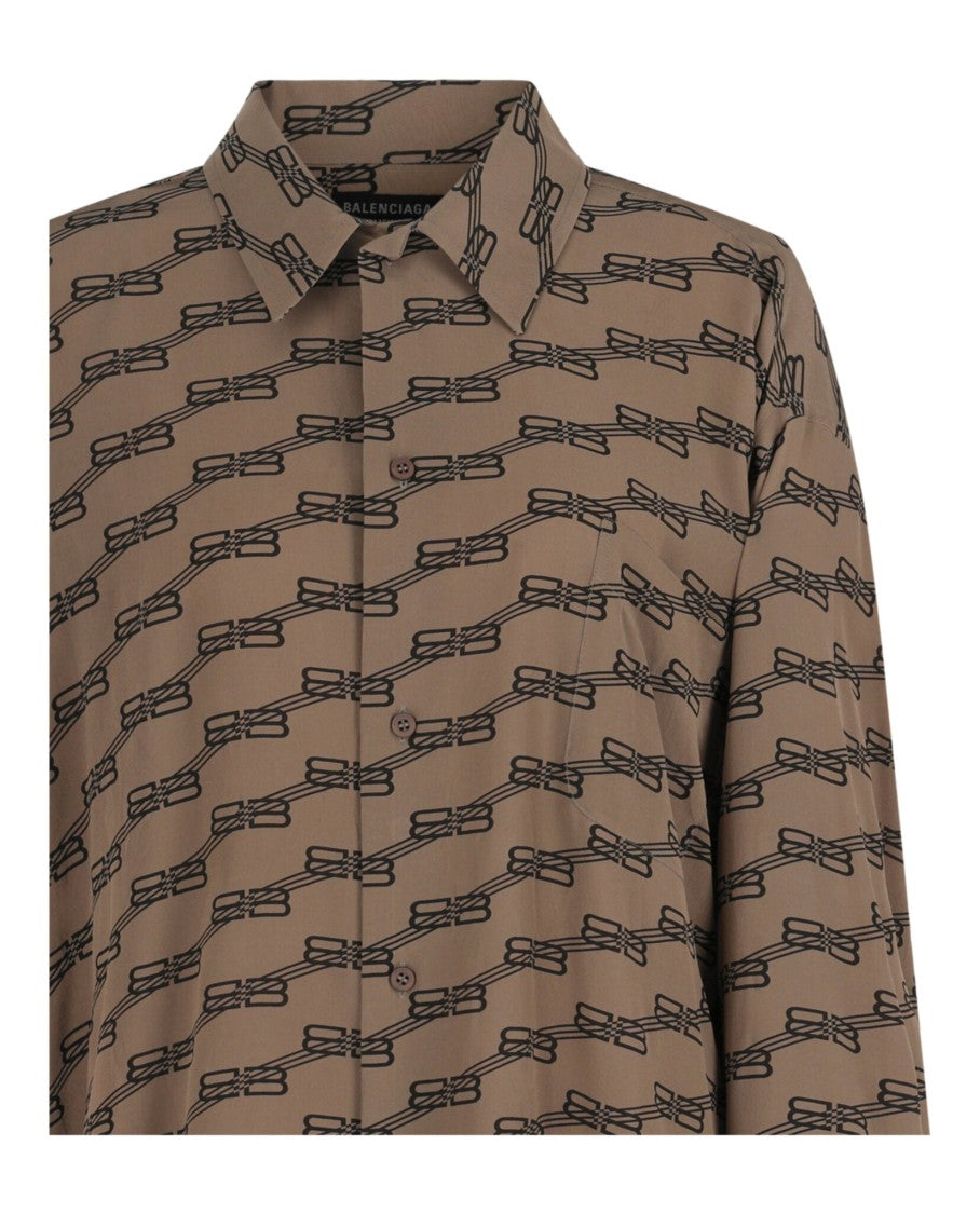 Balenciaga Bb Monogram Silk Shirt