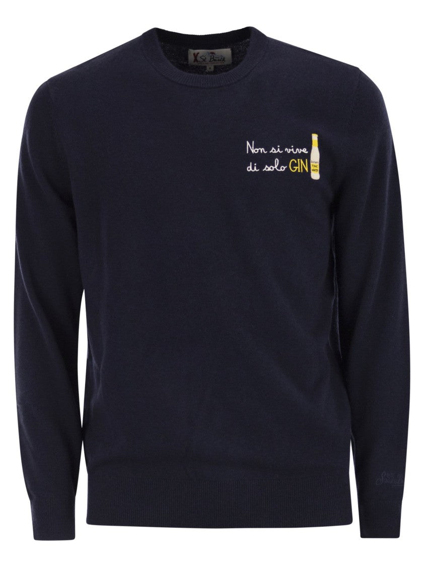 Mc2 Saint Barth Crew Neck Jumper With Chest Embroidery