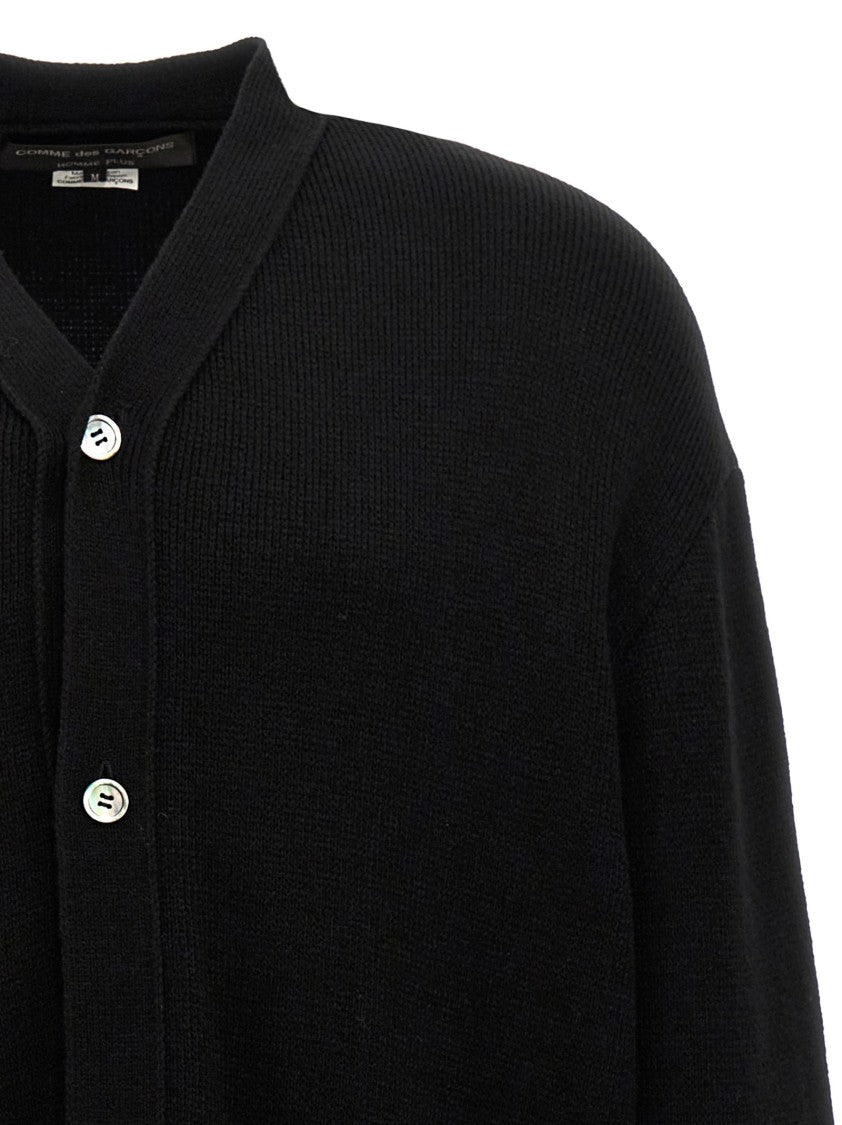 Comme Des Garçons Button Detail Knitwear Sweater With Cuffed Sleeves