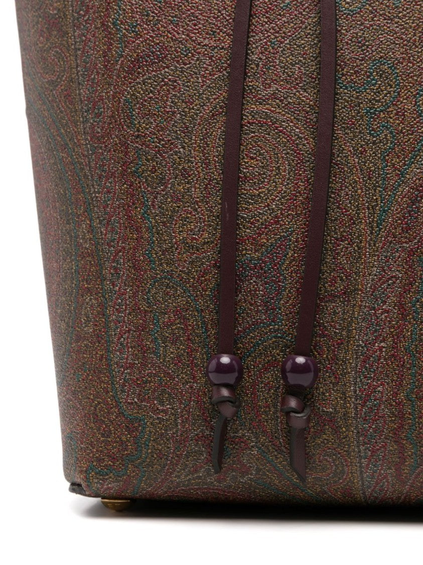Etro Paisley Jacquard Brown Shopper Bag