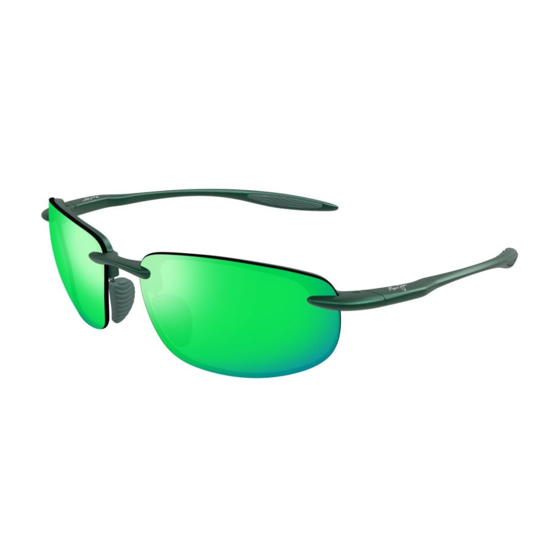 Maui Jim Hookipa Ultra Rimless Sunglasses With Vibrant Green Mirrored Lenses