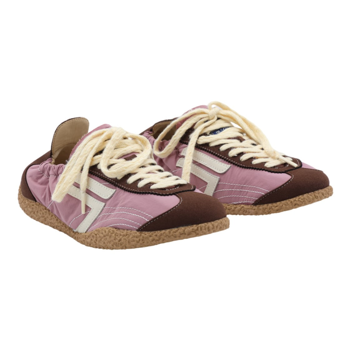 Puraai Ruched Fabric Contrast Accent Sneakers