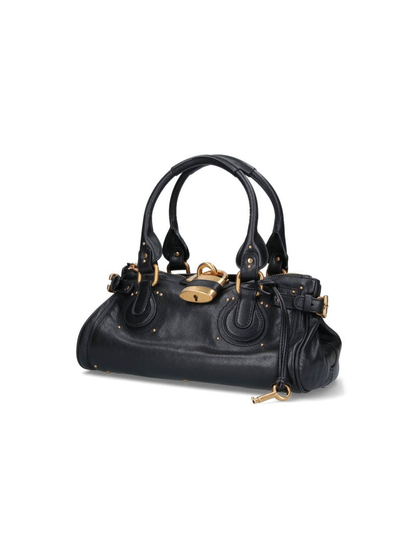 Chloé "Paddington" Shoulder Bag, In Black Buffalo Leather