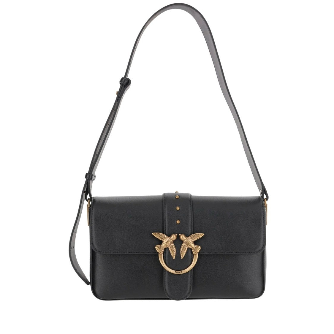 Pinko Logo Leather Shoulder Bag