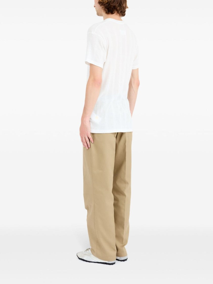 Maison Margiela Minimalist White T-Shirt With Logo Patch