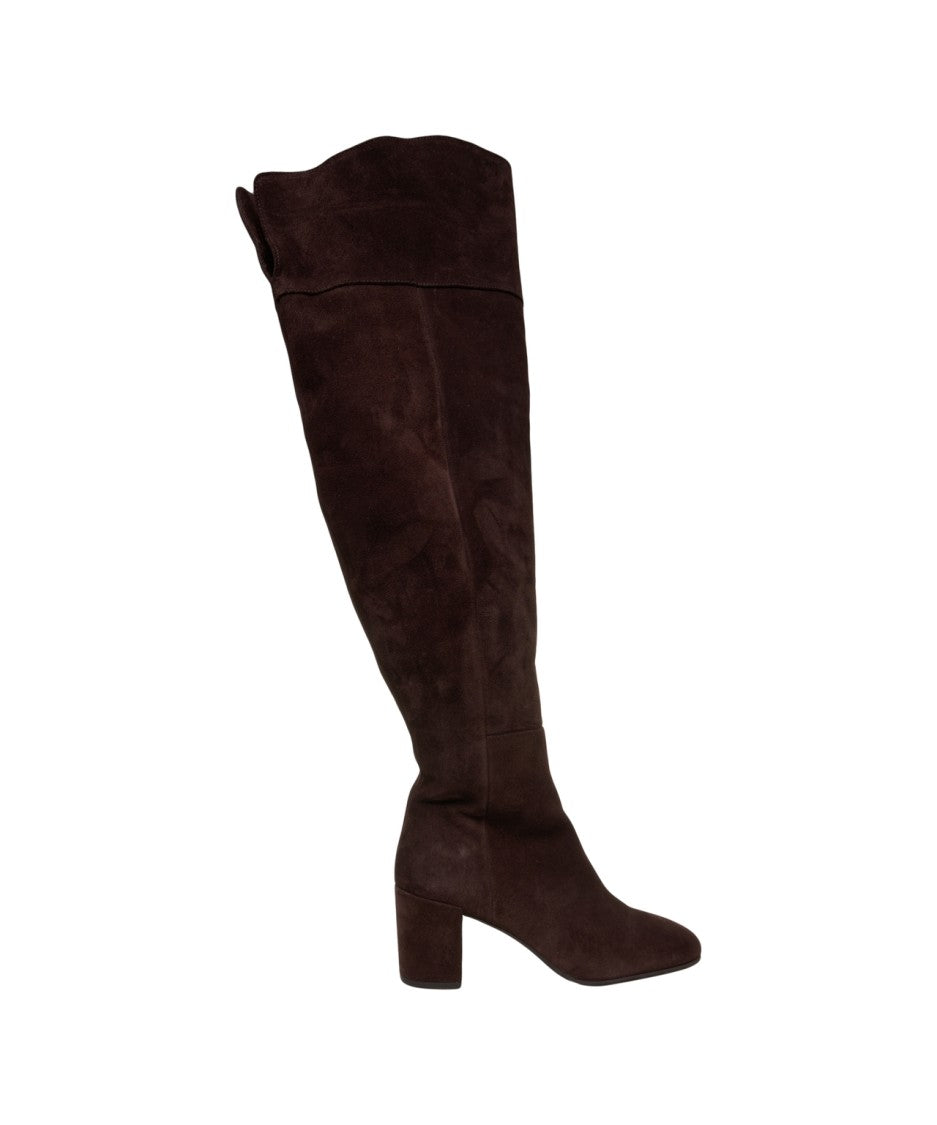 Billi Bi Suede High-Height Ankle Boots With Mid-Block Heel