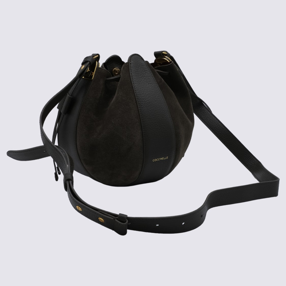 Coccinelle Rounded Bucket Bag With Suede Body