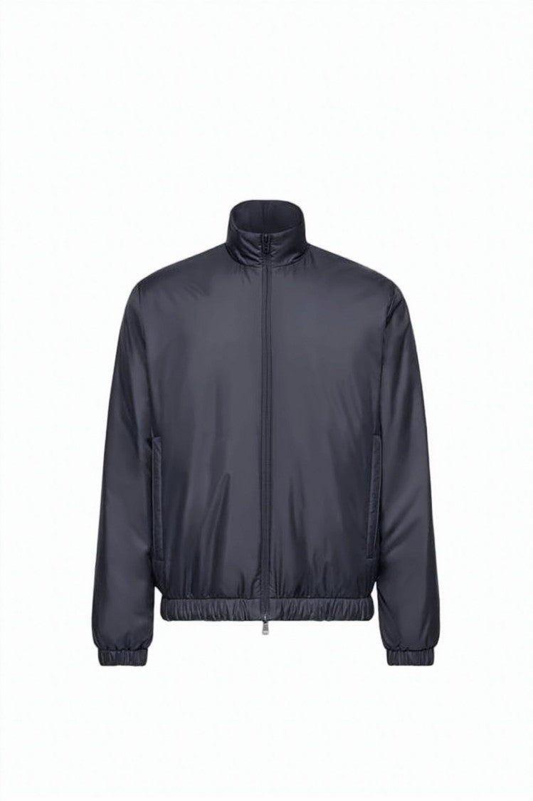 Moncler Quilted Lightweight Padded Jacket With Textured Knit Detail