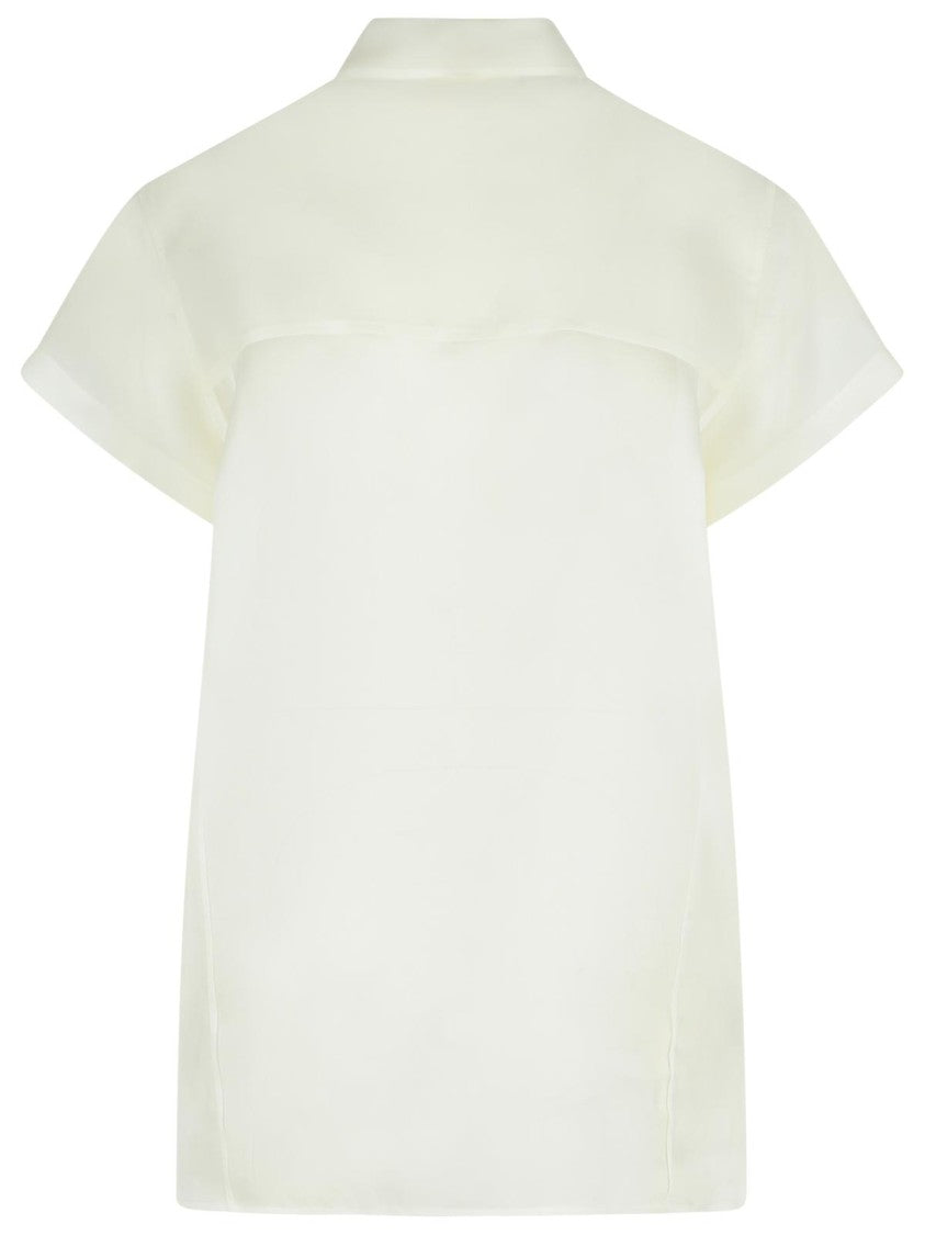 Khaite Keefe' White Silk Shirt