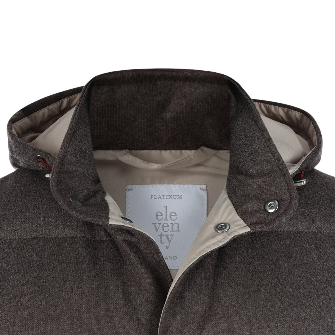 Eleventy Sleeveless Padded Vest With Detachable Hood And Textured Design