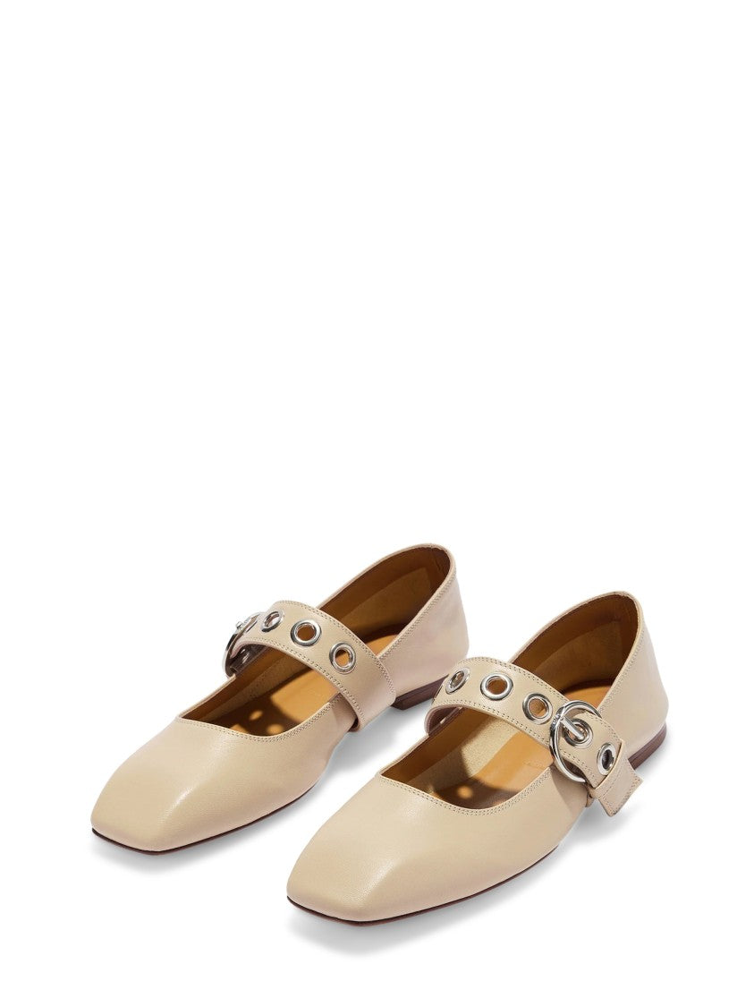 Aeydē Pointed Toe Nappa Leather Flat Shoes