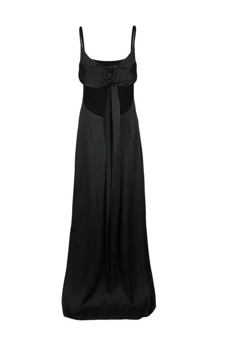 Max Mara Dede Flared Satin Dress - Black