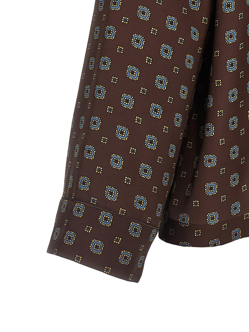 Moschino Richly Patterned Silk Shirt With Button Closure