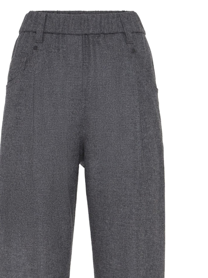 Brunello Cucinelli High-Waisted Textured Trousers