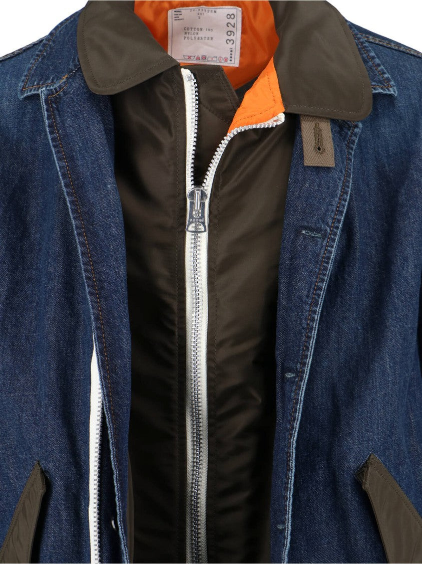 Sacai Structured Zip-Up Jacket With Contrasting Panels
