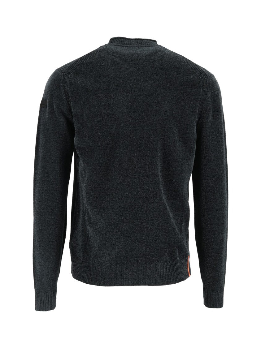 Rrd Plush Velvet Round-Neck Knit Sweater