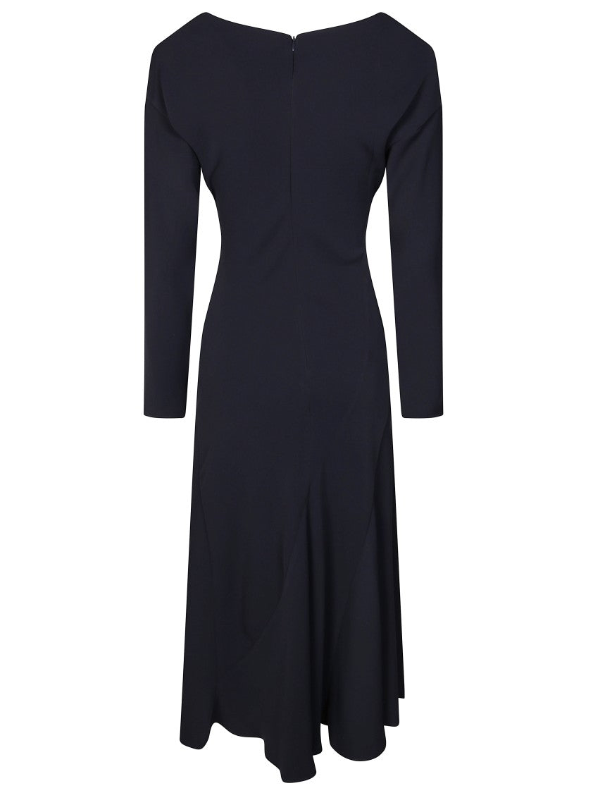 Parosh Fitted Black Cady Midi Dress