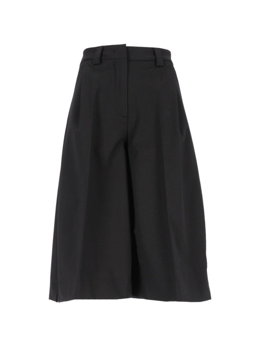 The Latest Dakota High-Waist Pleated Wool Wide-Leg Pants