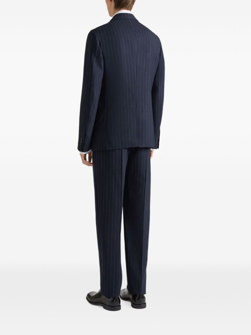 Givenchy Tailored Dark Navy Pinstripe Blazer With Notched Lapel