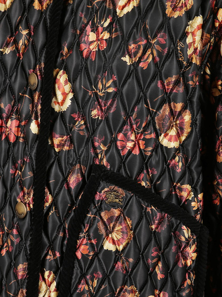 Burberry Quilted Jacket With Floral Print