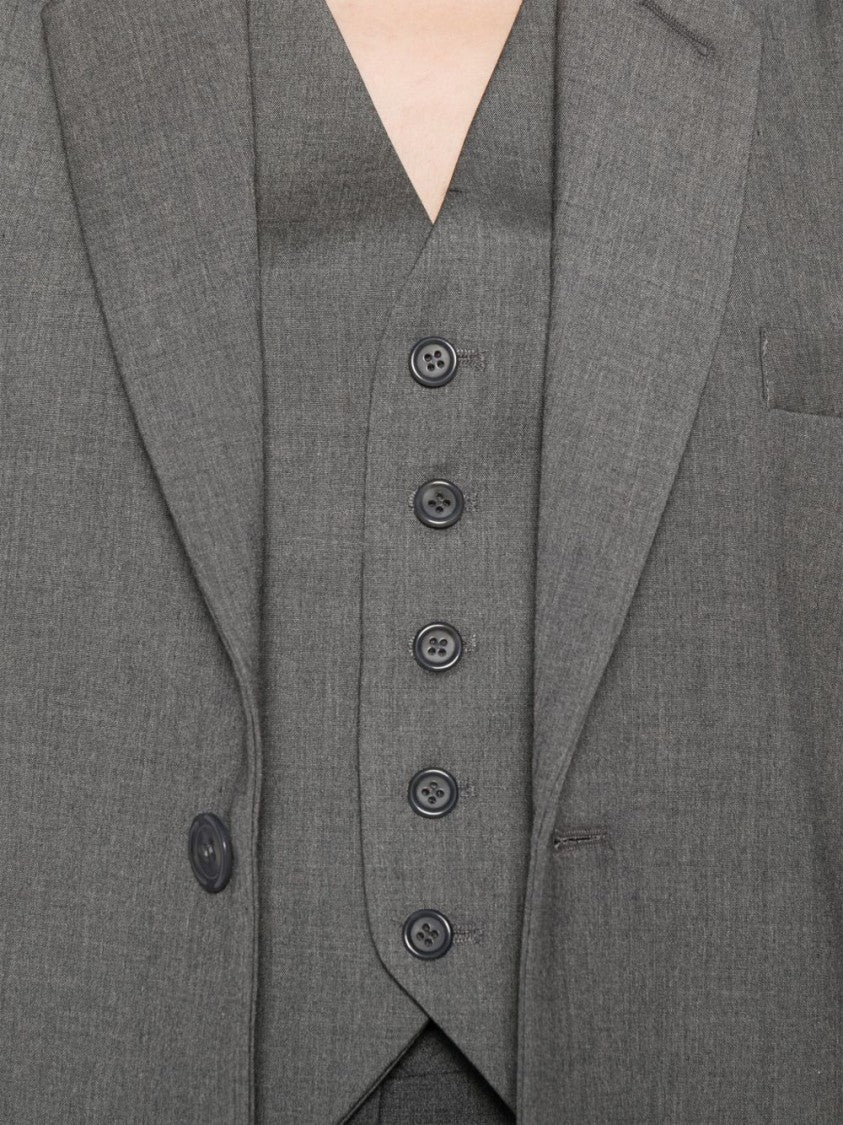 The Frankie Shop Tailored Grey Wool Blend Vest