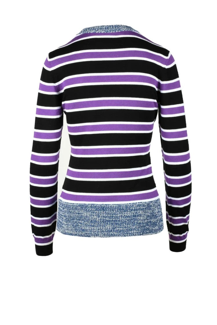 Colville Cotton Wool Knit - Black/Purple