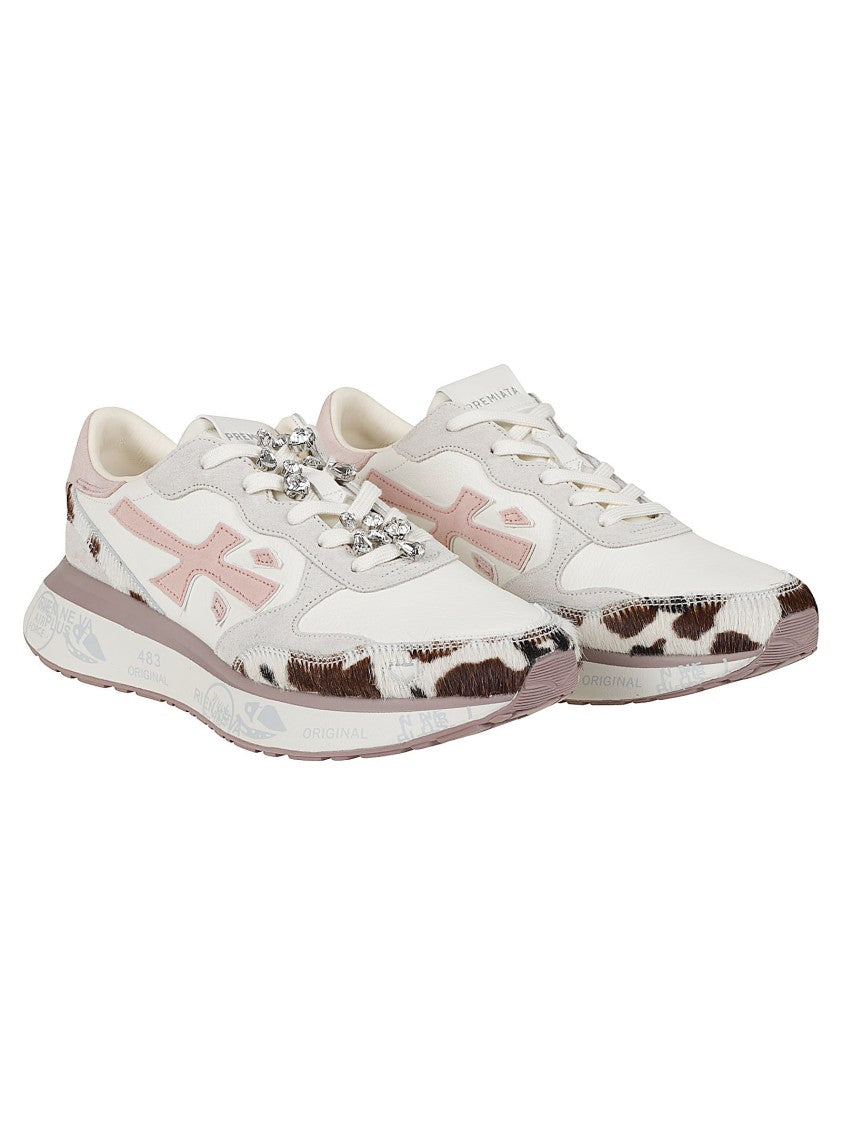 Premiata Lauryn Animal Print Calf Leather Sneakers