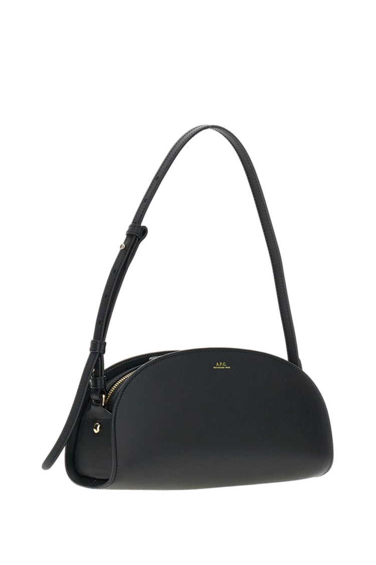 A.P.C. Elongated Demi-Lune Shoulder Bag With Gold Accents
