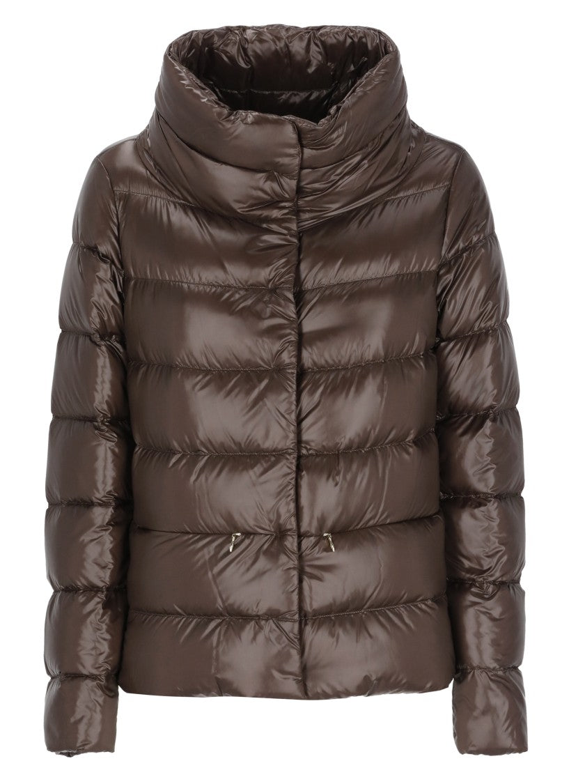 Herno Dark Brown Boxy Quilted Down Jacket