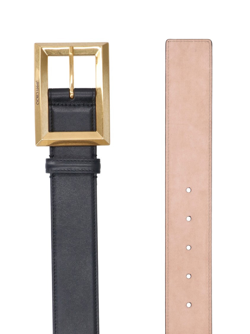 Jimmy Choo Black Arlie Calf Leather Belt
