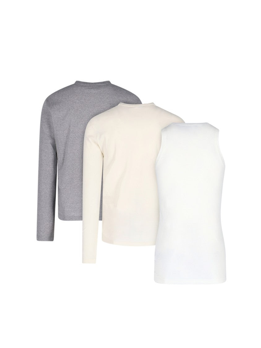 Jil Sander Cotton T-Shirt and Tank Top Set in Neutral Shades