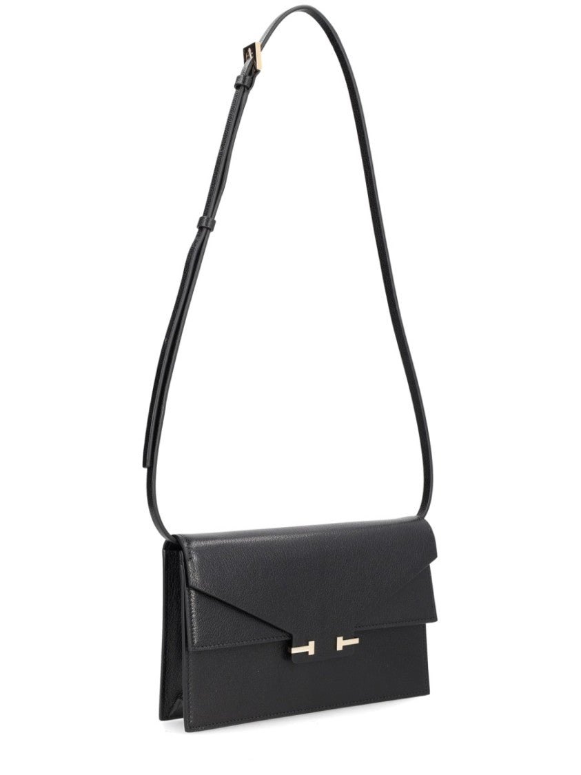 Tom Ford Supple Grain Textured Minimalist Flap Shoulder Bag